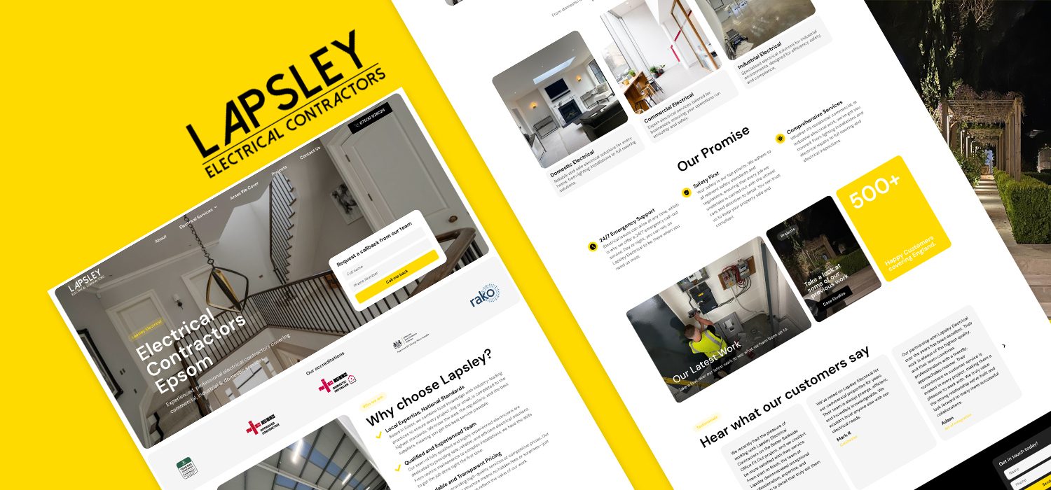 Lapsley Electrical - website we built